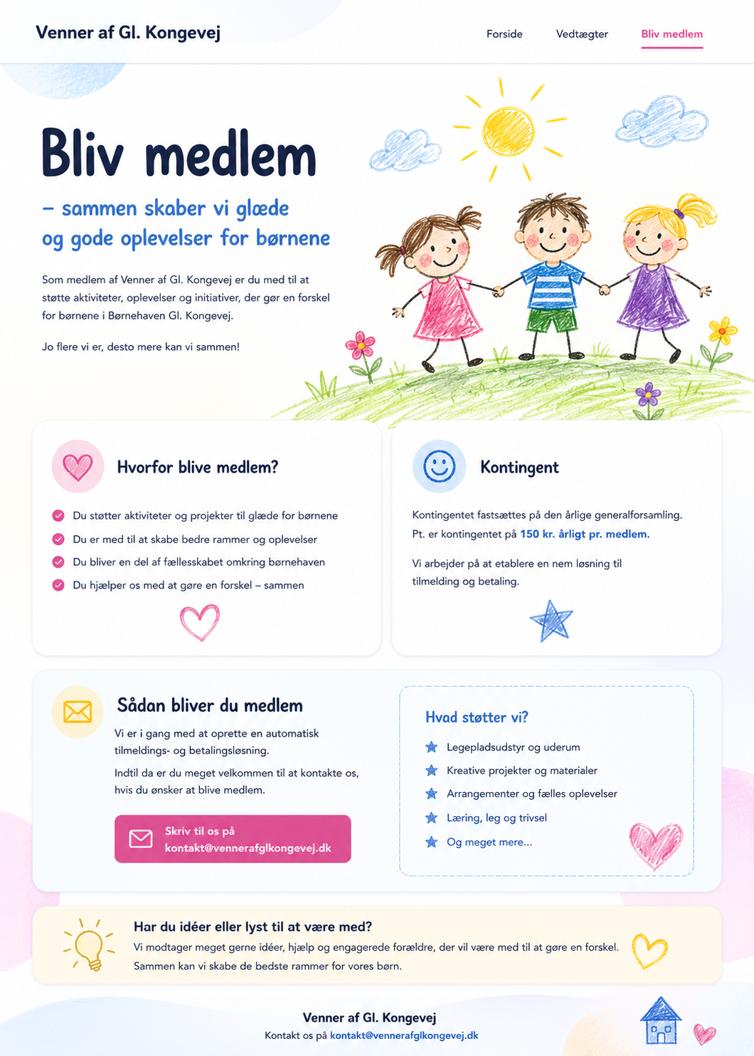 Børnetegning om at blive medlem